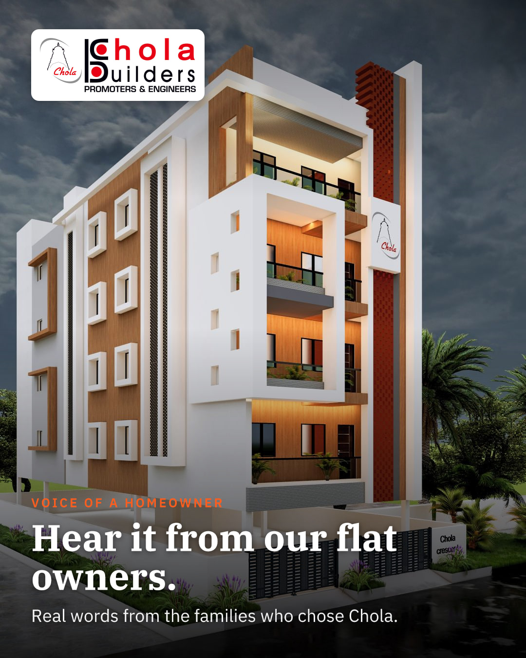 What flat owners actually say about Chola. - Chola Builders, Salem